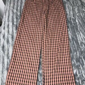 Entro Black and Pink Wide-Leg Trousers